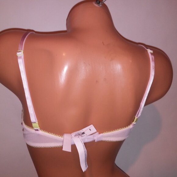 VS Tease Unlined Demi Bra 36B Pink Sheer Lace Trim NWT - Picture 8 of 9